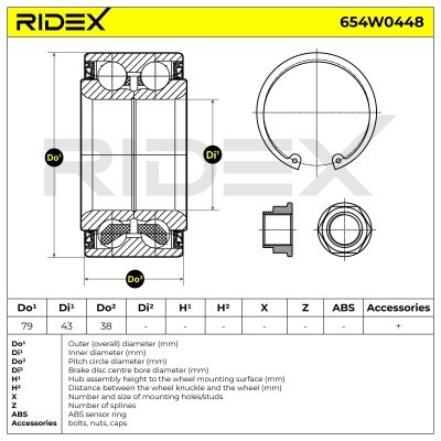 Radlager RIDEX 654W0448 654W0448 - foto 3