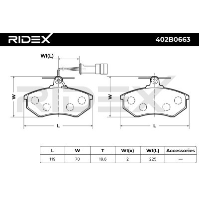 Bremsbeläge Satz RIDEX 402B0663 402B0663 - foto 10