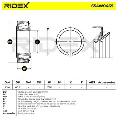 Radlager RIDEX 654W0469 654W0469 - foto 4