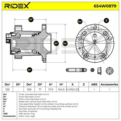Radlager RIDEX 654W0879 654W0879 - foto 5