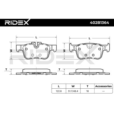 Bremsbeläge Satz RIDEX 402B1364 402B1364 - foto 6