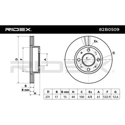 Bremsscheibe RIDEX 82B0509 82B0509 - foto 4