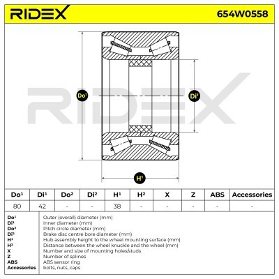 Radlager RIDEX 654W0558 654W0558 - foto 5
