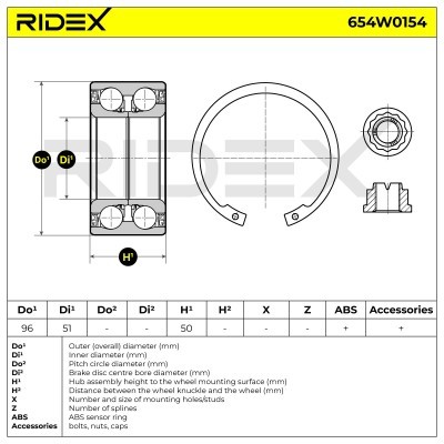 Radlager RIDEX 654W0154 654W0154 - foto 2
