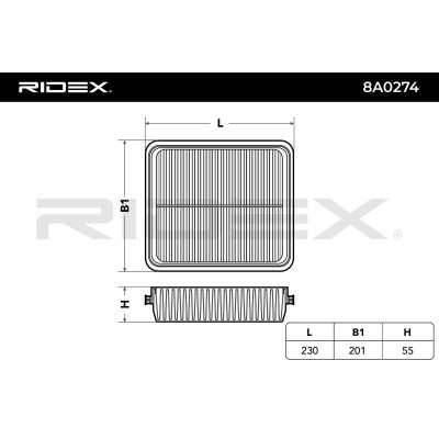 Luftfilter RIDEX 8A0274 8A0274 - foto 5
