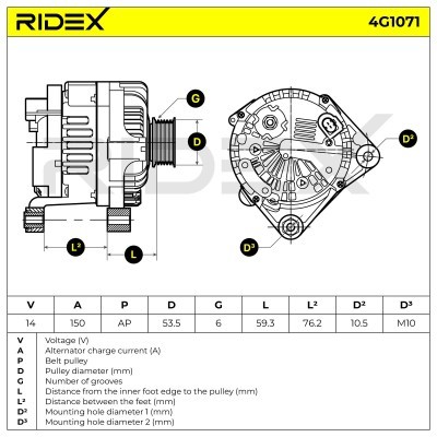 Generator RIDEX 4G1071 4G1071 - foto 7
