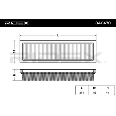 Luftfilter RIDEX 8A0470 8A0470 - foto 4