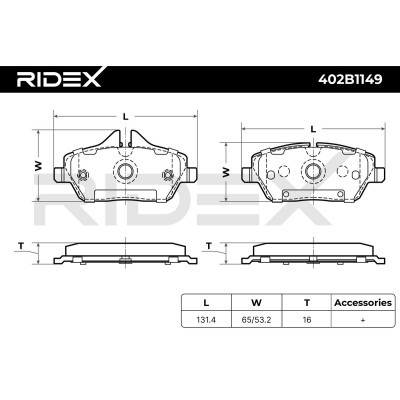 Bremsbeläge Satz RIDEX 402B1149 402B1149 - foto 8