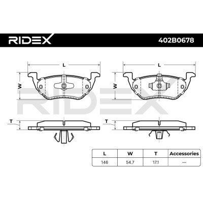 Bremsbeläge Satz RIDEX 402B0678 402B0678 - foto 8