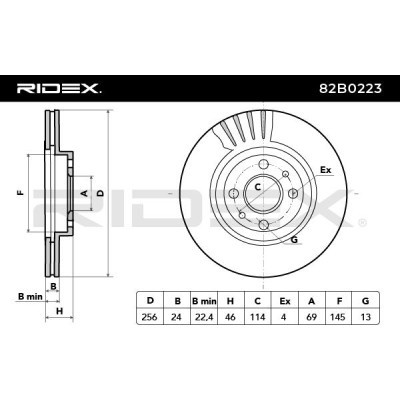 Bremsscheibe RIDEX 82B0223 82B0223 - foto 8