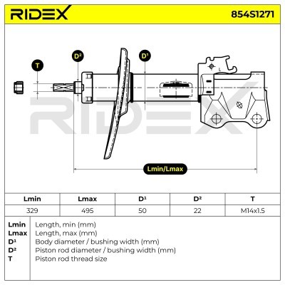 Stoßdämpfer RIDEX 854S1271 854S1271 - foto 7