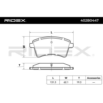 Bremsbeläge Satz RIDEX 402B0447 402B0447 - foto 5