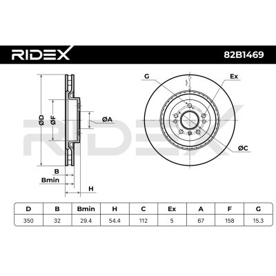 Bremsscheibe RIDEX 82B1469 82B1469 - foto 4