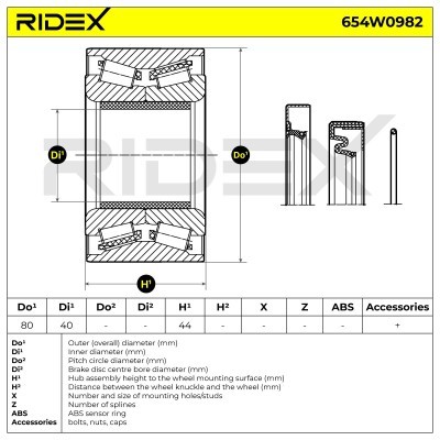 Radlager RIDEX 654W0982 654W0982 - foto 5