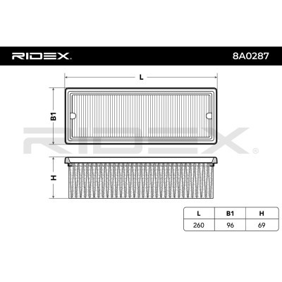 Luftfilter RIDEX 8A0287 8A0287 - foto 8