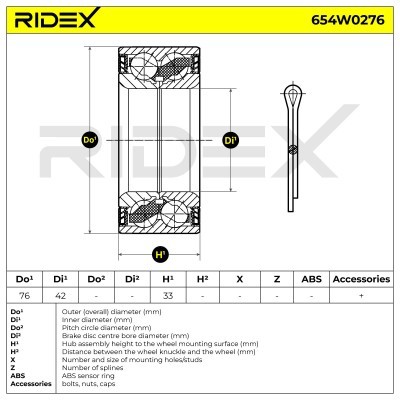 Radlager RIDEX 654W0276 654W0276 - foto 7