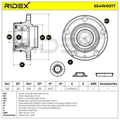 Radlager RIDEX 654W0017 654W0017 - foto 5
