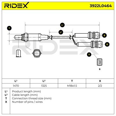 Lambdasonde RIDEX 3922L0464 3922L0464 - foto 6
