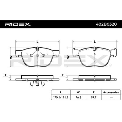 Bremsbeläge Satz RIDEX 402B0320 402B0320 - foto 3