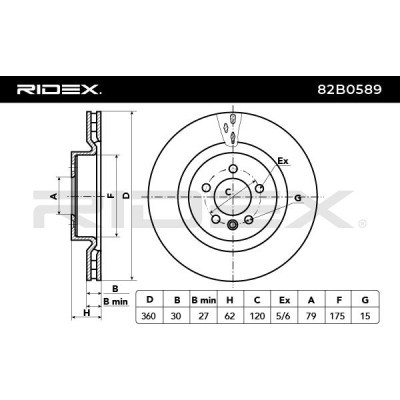 Bremsscheibe RIDEX 82B0589 82B0589 - foto 6