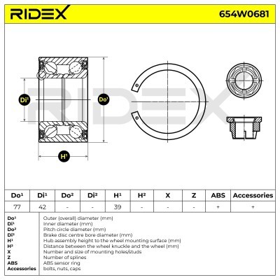 Radlager RIDEX 654W0681 654W0681 - foto 4