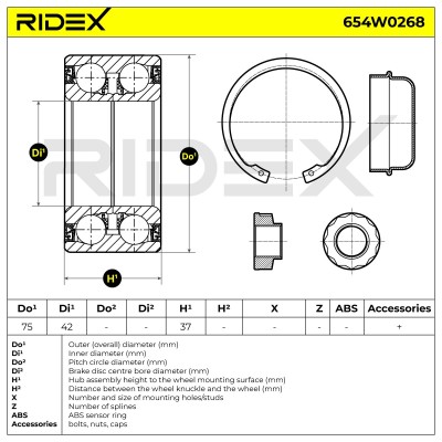 Radlager RIDEX 654W0268 654W0268 - foto 3