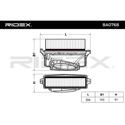 Luftfilter RIDEX 8A0768 8A0768 - foto 4