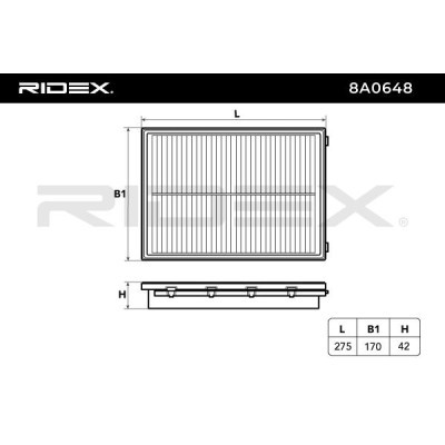 Luftfilter RIDEX 8A0648 8A0648 - foto 6