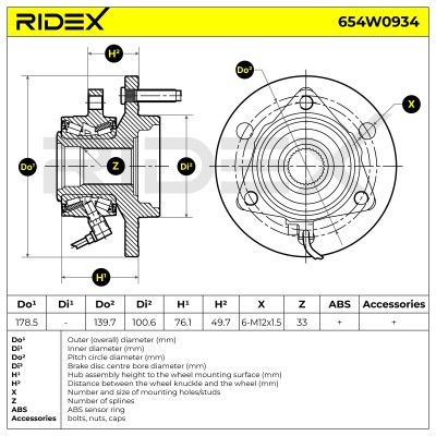 Radlager RIDEX 654W0934 654W0934 - foto 5