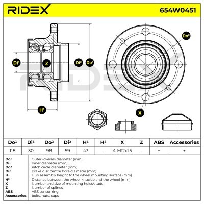 Radlager RIDEX 654W0451 654W0451 - foto 6