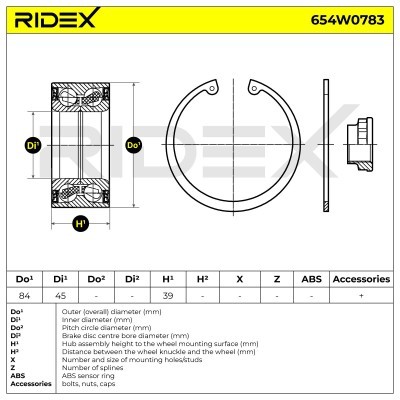 Radlager RIDEX 654W0783 654W0783 - foto 7