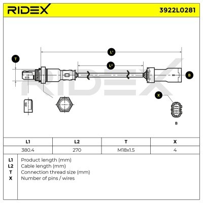 Lambdasonde RIDEX 3922L0281 3922L0281 - foto 6