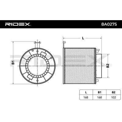 Luftfilter RIDEX 8A0275 8A0275 - foto 4
