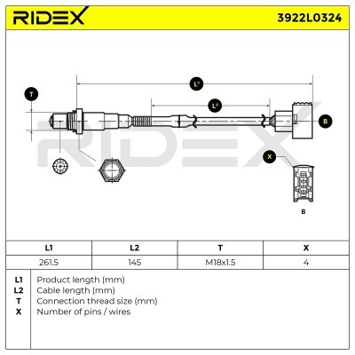Lambdasonde RIDEX 3922L0324 3922L0324 - foto 6