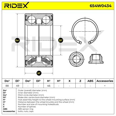 Radlager RIDEX 654W0434 654W0434 - foto 5