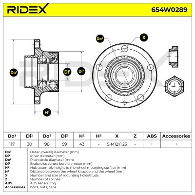 Radlager RIDEX 654W0289 654W0289 - foto 2