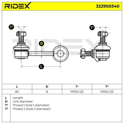 Stabilisator Stange RIDEX 3229S0340 3229S0340 - foto 8