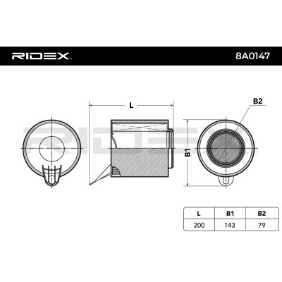 Luftfilter RIDEX 8A0145 8A0145 - foto 3