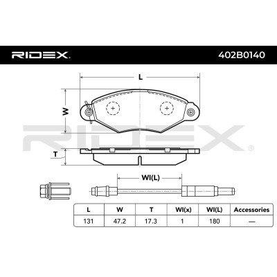 Bremsbeläge Satz RIDEX 402B0140 402B0140 - foto 7