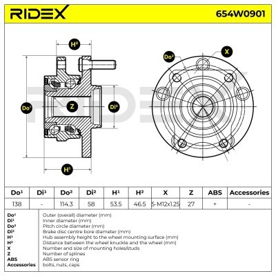 Radlager RIDEX 654W0901 654W0901 - foto 6
