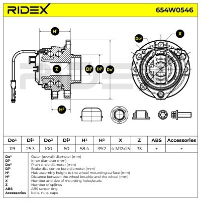 Radlager RIDEX 654W0546 654W0546 - foto 7