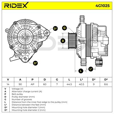 Generator RIDEX 4G1025 4G1025 - foto 6