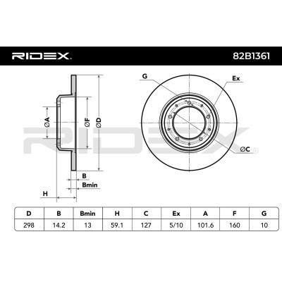Bremsscheibe RIDEX 82B1361 82B1361 - foto 7