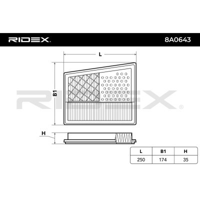 Luftfilter RIDEX 8A0643 8A0643 - foto 6