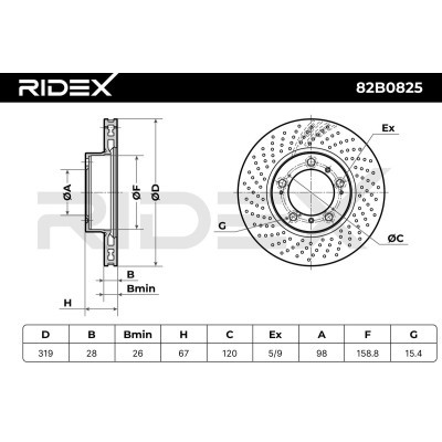 Bremsscheibe RIDEX 82B0825 82B0825 - foto 3