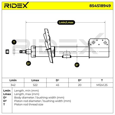 Stoßdämpfer RIDEX 854S18949 854S18949 - foto 6