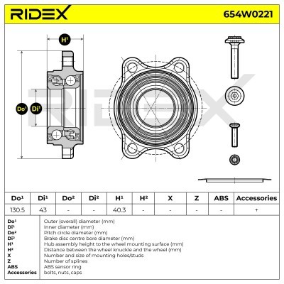 Radlager RIDEX 654W0221 654W0221 - foto 7