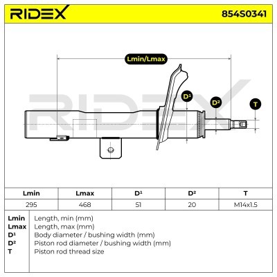 Stoßdämpfer RIDEX 854S0341 854S0341 - foto 8