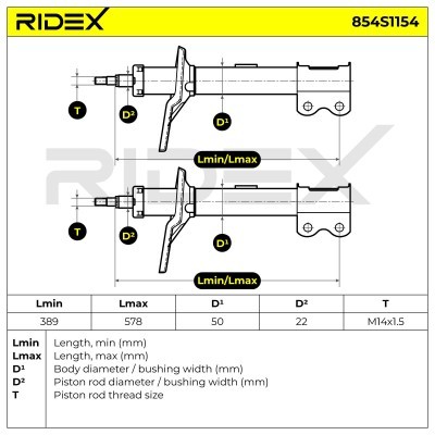 Stoßdämpfer RIDEX 854S1154 854S1154 - foto 8