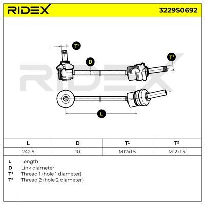 Stabilisator Stange RIDEX 3229S0692 3229S0692 - foto 9